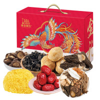 黄金果农山珍菌菇礼盒 新鲜煲汤食材干货 凤栖梧桐 菌菇金礼G5 745g