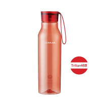 乐扣乐扣(LOCK&LOCK)夏季运动水杯简约塑料杯户外便携水壶男女学生杯子粉色550ML