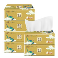 清风 敦煌文创 原木纯品系列3层100抽纸巾6包/提