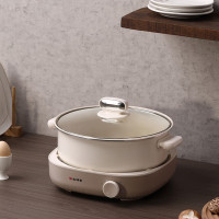 尚朋堂SUNPENTOWN智能旋钮控制4升大容量电火锅SPT-HG4013A-M32高效节能1360瓦特