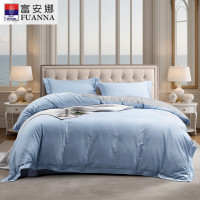 富安娜富安娜60S长绒棉贡缎四件套蓝桥春雪203*229cm 713103192