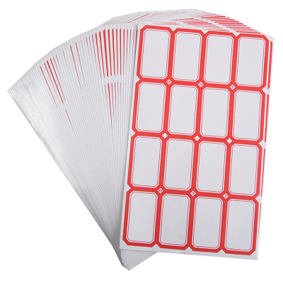 递乐(DiLe)不干胶标签贴纸定制自粘性标贴4608 红色 (60张/包) 5包装