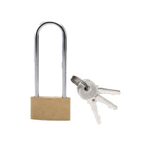 苏识 1610489长梁黄铜挂锁 S-SS001 锁钩净高55mm 锁体30mm通开 含钥匙×3(把)