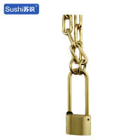苏识 防爆黄铜挂锁 40mm圆孤长梁挂锁+6*2000mm黄铜链条(把)1610858