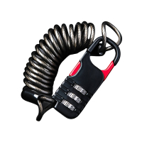 苏识 1610785便携钢丝绳密码锁 60×22mm 锁钩直径4mm 黑色(单位:个)