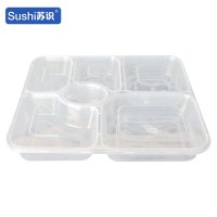 苏识 一次性打包餐盒1000ml 方六格150套/箱(箱)