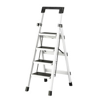 苏识 多功能便携折叠脚踏梯 展开高度1.2m 四步梯 白色(个)