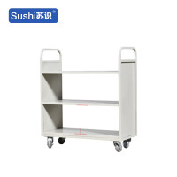 苏识 YJ00066/6 手推车档案室钢制推车 三层平板书车 静音轮(台)