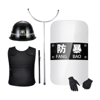 苏识 安保器材 防暴六件套 含防暴头盔+防刺服+脚叉+防暴盾牌+橡胶棍+防割手套