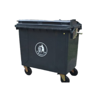 苏识 户外超大号环卫垃圾桶 带轮塑料清洁车 660L 灰色(单位:个)