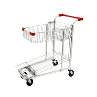 苏识 CT02-2超市双层理货车 1040×550×1080mm PU载重轮 购物篮可折叠(单位:台)
