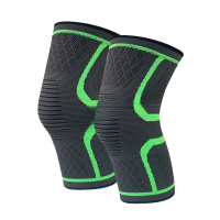 苏识 硅胶防滑加压运动护膝 SS-XK-HX110 M码 灰绿色 副