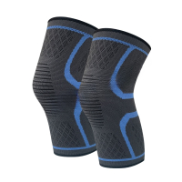 苏识 硅胶防滑加压运动护膝 SS-XK-HX107 M码 灰蓝色 副