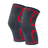 苏识 硅胶防滑加压运动护膝 SS-XK-HX105 L码 灰红色 副