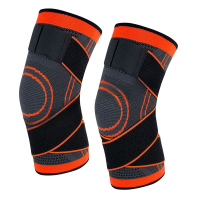 苏识 尼龙针织防滑运动护膝 SS-XK-316 M 橙色 绑带款 1对