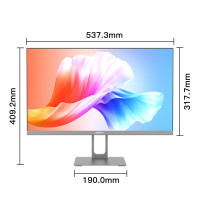 联想一体机电脑百应Plus S300 23.8英寸 银色 标配i5-12450H 16G内存 512G固态 送无线键鼠