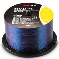 得力(deli) 刻录碟片 DVD-R 可刻录 光盘 筒装50片 A级