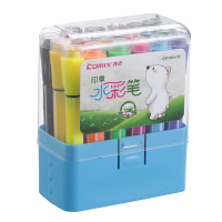 齐心(COMIX) OP1004-18 18色带印章水彩笔 (每盒18色) 1.5mm 单盒价格 24盒起订