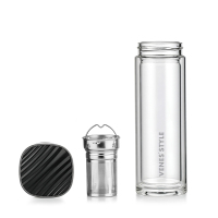 菲驰(VENES)商务玻璃杯FC303-300 双层水杯 黑色 单只装 单只价格