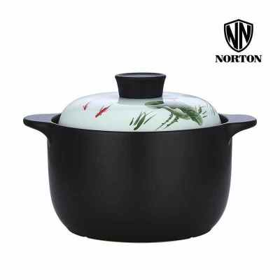 诺顿(NORTON) 3THTYS3000 奶汤锅系列 荷塘月色养生陶瓷汤煲 锂辉石 2140G 30cm 单套装