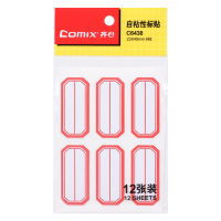 齐心(COMIX) C6438 自粘性标贴 12张 6枚 23*49mm 10本/包 单包价格