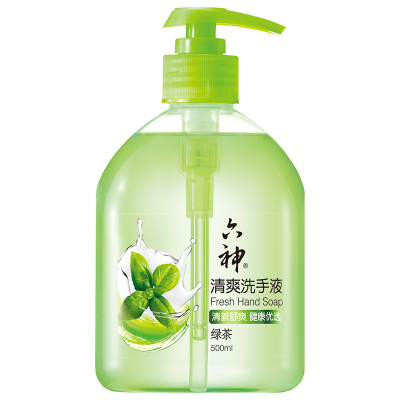 六神 草本精华洗手液(绿茶) 500ml*12瓶/箱(清新舒爽) 单箱价格