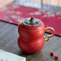 万仟堂(EDENUS) 茶杯陶瓷 简约办公杯带盖 创意结婚茶杯子 茶杯大容量 随手杯马克杯 陶瓷主人杯 事事如意