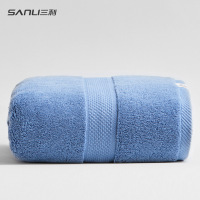 三利(SANLI) 精梳棉浴巾纯棉加厚800g浴巾80*160加大成人浴巾 深蓝