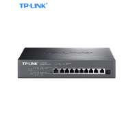 TP-LINK TL-SL3210 8口 百兆POE交换机 1电口1光口千兆二层网管安防监控网线