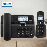 飞利浦(Philips) 数字无绳电话机 无线固定座机电话子母机办公家用一键拨号电话本黑色 DCTG188 jh