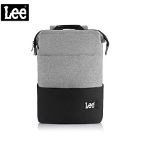 Lee双肩包男士轻商务通勤包大容量电脑包USB便捷式充电口休闲风背包 灰色