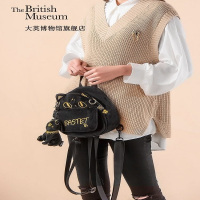大英博物馆 双肩包背包女 盖亚·安德森猫大容量通勤包生日礼物 巴斯特毛绒双肩包