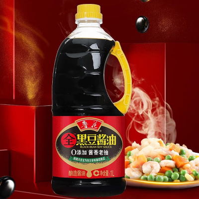 鲁花 调味品 全黑豆酱香老抽酱油1L