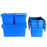 边碧 物流周转箱大号塑料箱收纳转运箱带盖储物箱斜插箱 600*400*365