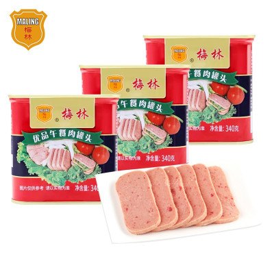 中粮 梅林优品午餐肉罐头340g*3罐