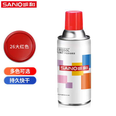 三和(SANO) 普通自喷漆手喷漆 工业防腐漆 金属防锈漆 350ML NO.26大红色 12瓶/箱 单箱价格