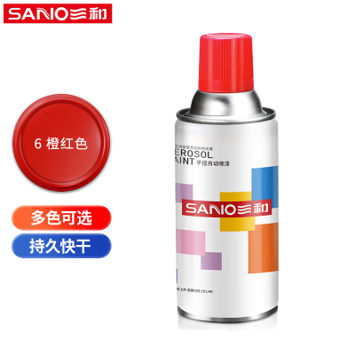 三和(SANO) 普通自喷漆手喷漆 工业防腐漆 金属防锈漆 350ML NO.06橙红色 12瓶/箱 单箱价格