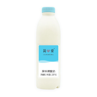 简爱 酸奶 家庭装裸酸奶大桶大瓶装 低温酸奶生鲜 原味家庭装 1.08kg*3瓶