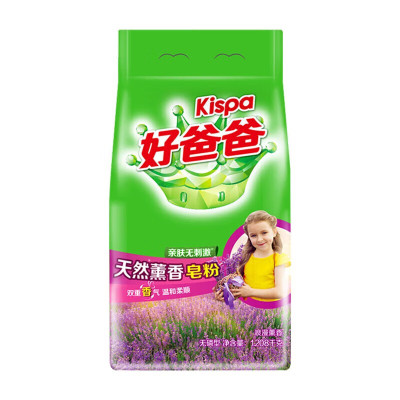 好爸爸(Kispa) 洗衣粉 天然薰香皂粉(1. 208千克*6)