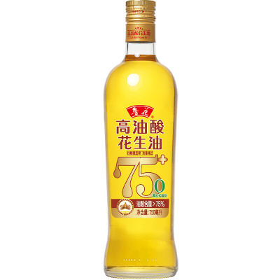 鲁花 食用油 5S物理压榨 高油酸花生油750ml