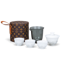 古时候 GS008 瓷器水墨丹青旅行茶具便携包 白色