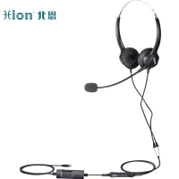 北恩(HION)FOR600D 头戴式双耳话务耳机/呼叫中心客服电销耳机/坐席电话耳麦-水晶头+调音量+闭音(B4.1)