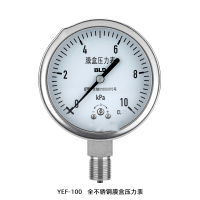 钢盾 膜盒压力表量程:-0.1~0.9MPa,可测量绝压 介质:氮气