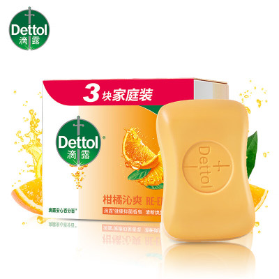 滴露(Dettol) 健康抑菌香皂 柑橘沁爽 115克*3+松木清新 115克*3