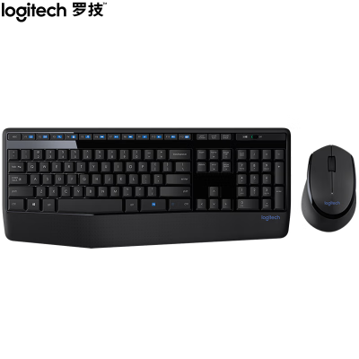 罗技(Logitech)MK345无线办公键鼠套装 宽大掌托 舒适键入体验 全尺寸 带无线2.4G接收器 黑色