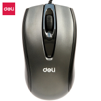 得力(deli)3716高精度定位有线鼠标 左右手完全对称设计 黑色 单个价格