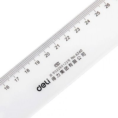 得力(deli)文具6240 透明直尺 有机直尺 塑料尺 40cm