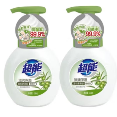 超能 泡沫抑菌洗手液 (滋润保湿) 258ml*2瓶