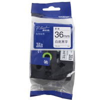 兄弟(brother)36mm 标签色带 适用于PT系列标签机 TZe-261 36mm白底黑字标签色带 设备