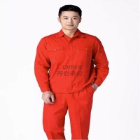 原者 夏季纯棉工作服 可定制 8802 155-195 红色 单位:套